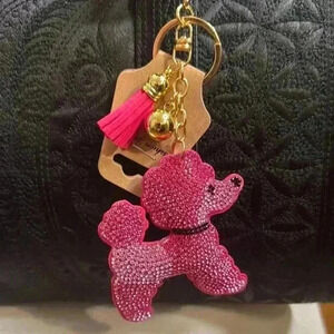 New Bag Charm/Keychain Pink Poodle Keychain with Tassel